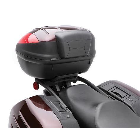 motorcycle top case with backrest